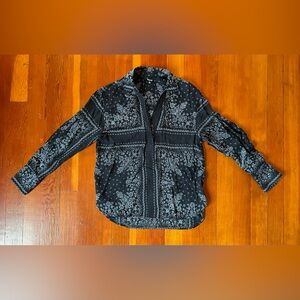 Madewell Navy Bandana Floral Blouse